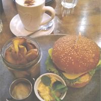 Balans Bistro veggie burger at Balans Bistro in Bratislava