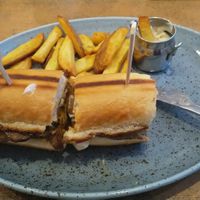 3/4 of vegan Cuban sandwich (summer speciality) at Balans Bistro in Bratislava
