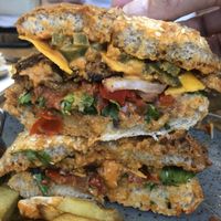 Inside Mexican burger - amazing! at Balans Bistro in Bratislava