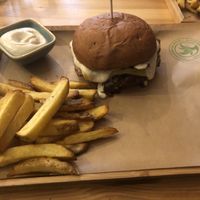 Vegan Burger with cheeze at Balans Bistro in Bratislava