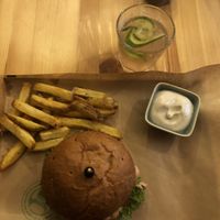 Vegan Burger with Tofu and Avocado at Balans Bistro in Bratislava