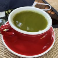 Found the hard way that there are two green teas on the menu. I wanted a pot of green tea. Instead I got this powdered stuff. It was disgusting.  at Reform Kafe in Chiang Mai