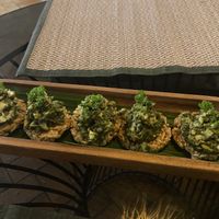 Rice cracker with pesto  at Reform Kafe in Chiang Mai