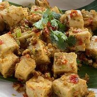 spicy tofu. very good  at Reform Kafe in Chiang Mai