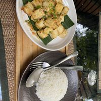 Spicy Fried Tofu and Boiled Rice  at Reform Kafe in Chiang Mai