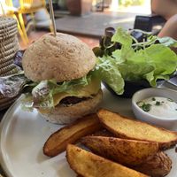 Mushroom cheeseburger  at Reform Kafe in Chiang Mai