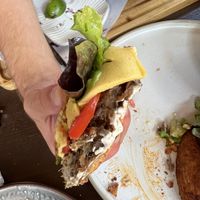 Inside the burger!  at Reform Kafe in Chiang Mai