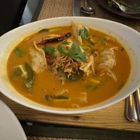 Dumplings in Tom Yum Soup  at Reform Kafe in Chiang Mai