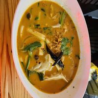 Tom yum with dumplings  at Reform Kafe in Chiang Mai