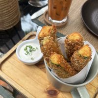Zucchini fritters   at Reform Kafe in Chiang Mai