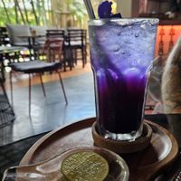 Butterfly pea soda at Reform Kafe in Chiang Mai