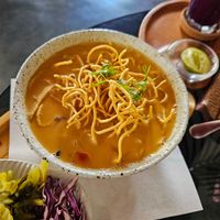 Khao Soi with mushrooms at Reform Kafe in Chiang Mai