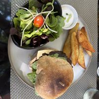 Vegan mushroom cheese burger  at Reform Kafe in Chiang Mai