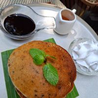 Sesame pancake with chocolate instead of strawberry jam at Reform Kafe in Chiang Mai