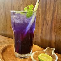Butterfly pea soda (80 THB)  at Reform Kafe in Chiang Mai