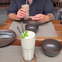 banana lassi and choc peanut smoothie   at Reform Kafe in Chiang Mai