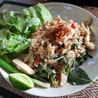 Green curry rice at Reform Kafe in Chiang Mai