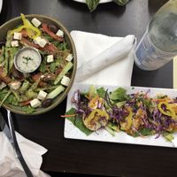 Grilled haloumi and Greek salad.  Fabulous  at Cleo's Mediterranean Cuisine in New Orleans