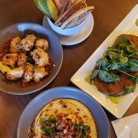 Hummus is super decilous and cauliflower is so good. Friends ordered the mozzarella and they loved it. at Harvest Seasonal Grill & Wine Bar in North Wales