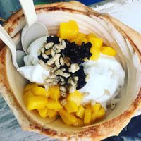 With mango !  at Coco Mama in Boracay