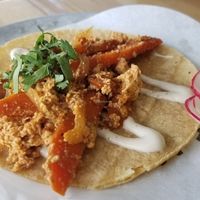 seared carrot and vegan chorizo taco at Trejo's Tacos - Miracle Mile in Los Angeles