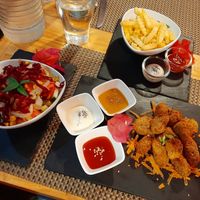 Veggie Nuggets served with french fries & side salad. at Luna Rossa in Panglao