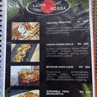 Menu april  at Luna Rossa in Panglao