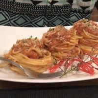 Spaghetti vegan bolognese  at Luna Rossa in Panglao