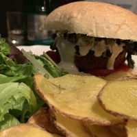Vegan burger at Salotto Caronte in Rome