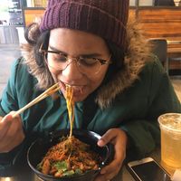 Me eating the vegan AF bowl at honeygrow - Dock St in Baltimore