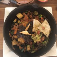 Vegan skillet at Amparos in Cozumel