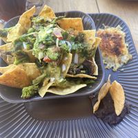 Vegan chilaquiles  at Amparos in Cozumel