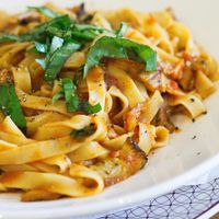 Vegan fettuccine con melanzane at ASK Italian in Edinburgh