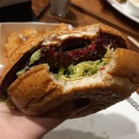 Hamburguesa de quinoa y remolacha. at Bacoa - San Jeronimo in Madrid
