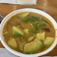 Vegan corn and potato soup  at Jiggle Berry Juice in Amarillo