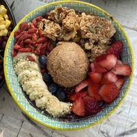 Hippie bowl with vegan granola and almond butter  at Palmó Artisan Açai in Manly