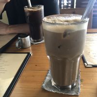 Soy iced latte  at Kokkos Cafe Bistro in Diani