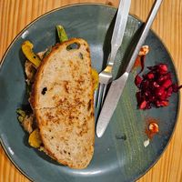 Hummus Sandwich made vegan at Depth N Green in Mysore