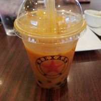 Thai tea with soy milk at Pho Kim Long in San Antonio