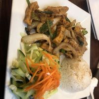 Lemongrass tofu rice plate  at Pho Kim Long in San Antonio