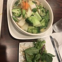 Vegetable pho, rice noodle, vegetable broth at Pho Kim Long in San Antonio