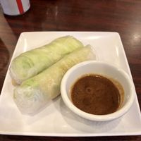 Vegetarian summer rolls with peanut sauce. So good! at Pho Kim Long in San Antonio