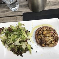 Portobello mushroom (vegan with no egg, as written on menu). at Bizes in Chamonix-mont-blanc