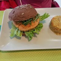 sweet potato burger at Vegana Burgers - Cais do Sodre in Lisbon