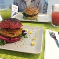 Quinoa lentils burger & sweet potato beans burger at Vegana Burgers - Cais do Sodre in Lisbon
