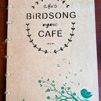 Front of menu at Birdsong Organic Cafe Shop at Birdsong Organic Cafe Shop in Mumbai