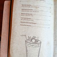 Smoothies page of menu at Birdsong Organic Cafe Shop at Birdsong Organic Cafe Shop in Mumbai