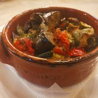 tourlou tourlou is a baked vegetable mix on garlic olive oil and thyme at O'Vrakas Taverna in Limassol