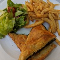 Spinach pie from the vegan menu! at O'Vrakas Taverna in Limassol