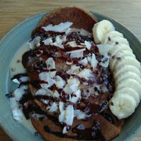 vegan pancakes. the ones with vegan icecream are also great at O'YO - Brabantdam in Ghent